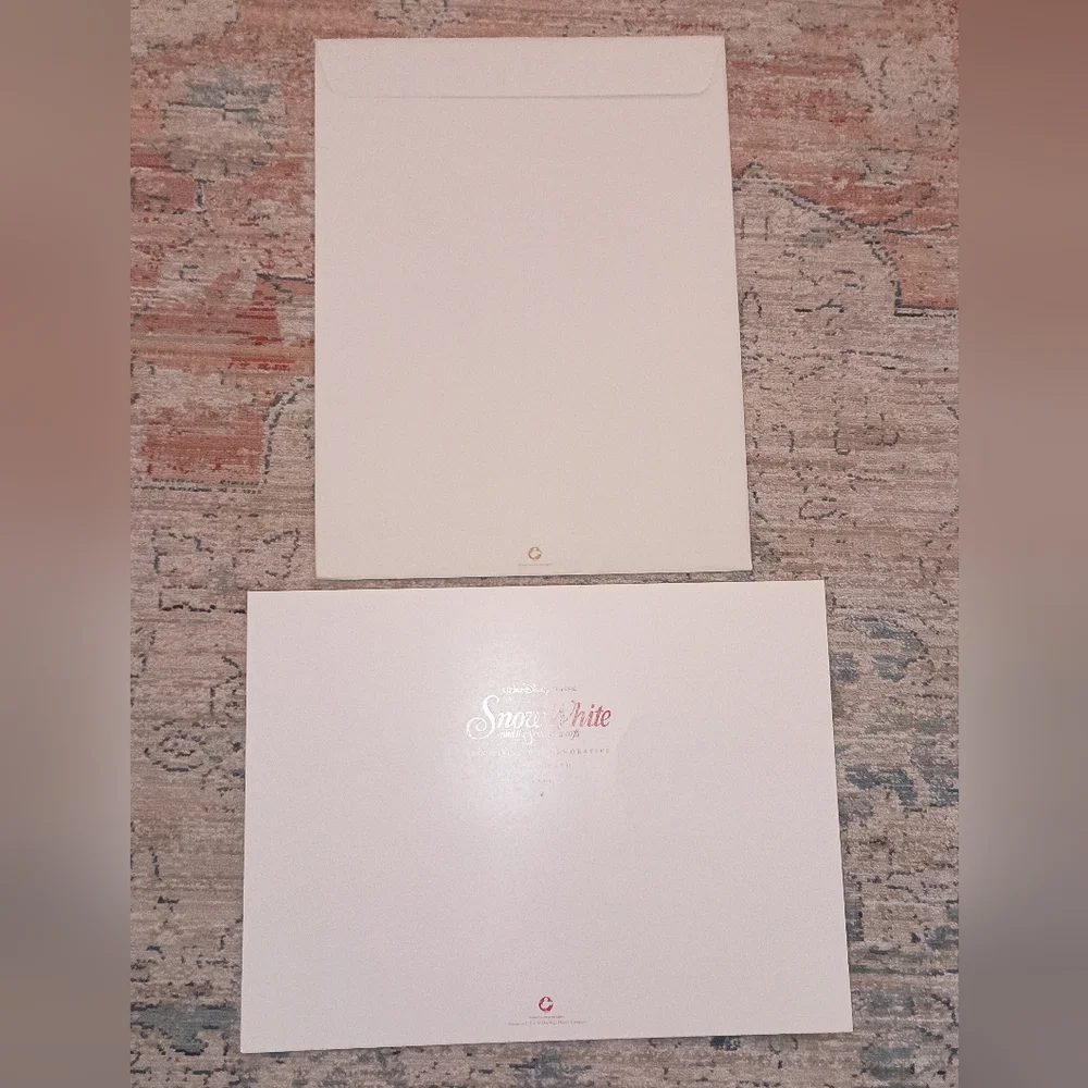 Snow White and the Seven Dwarfs Vtg Commemorative Lithograph